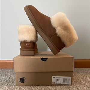 UGG Brown and Cream Ankle Boots